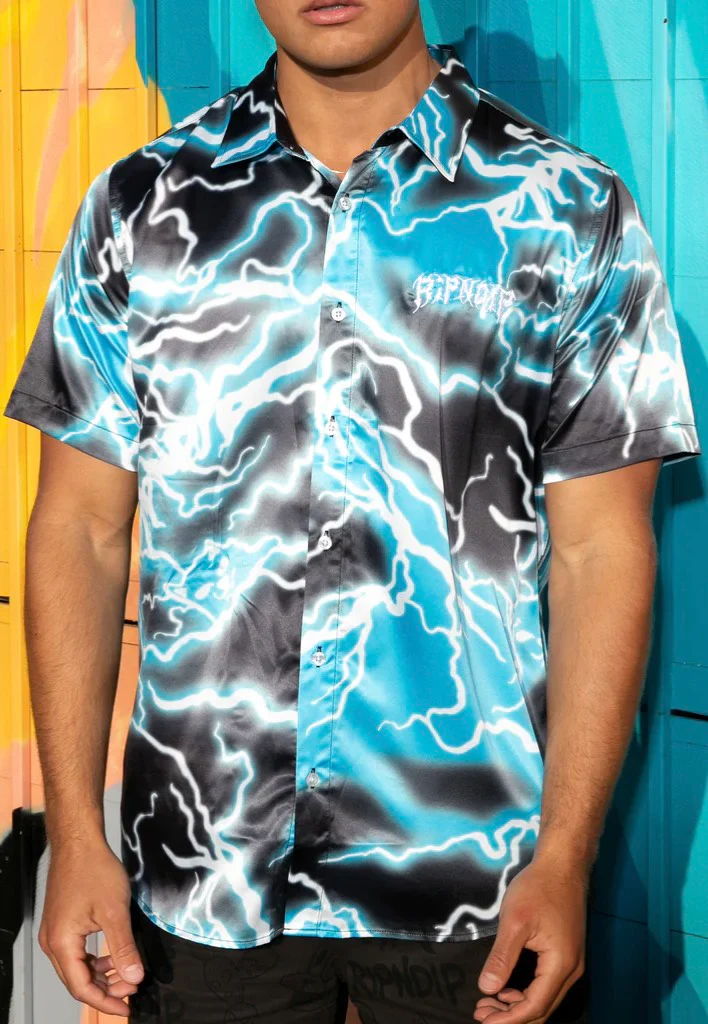 RIPNDIP - Nikola Short Sleeve Button Up Black/Blue - Shirt - Image 6