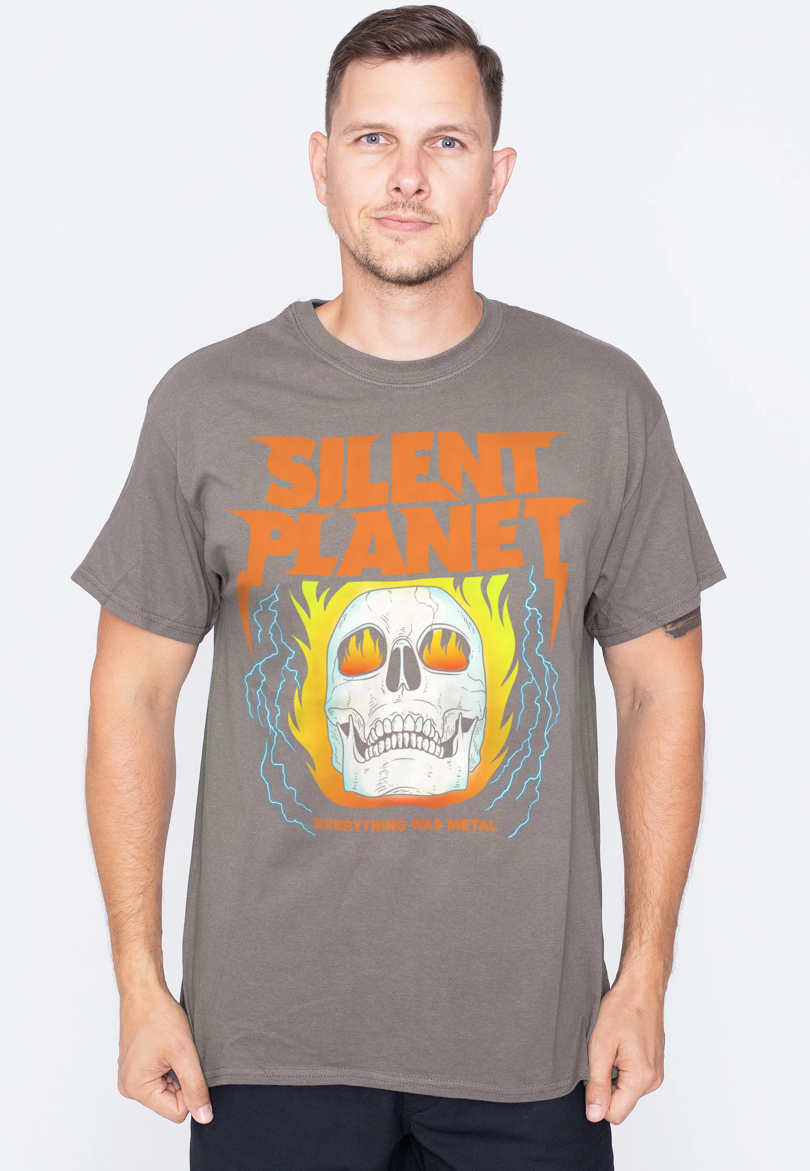 Silent Planet - Skull Flame Charcoal - T-Shirt - Image 3