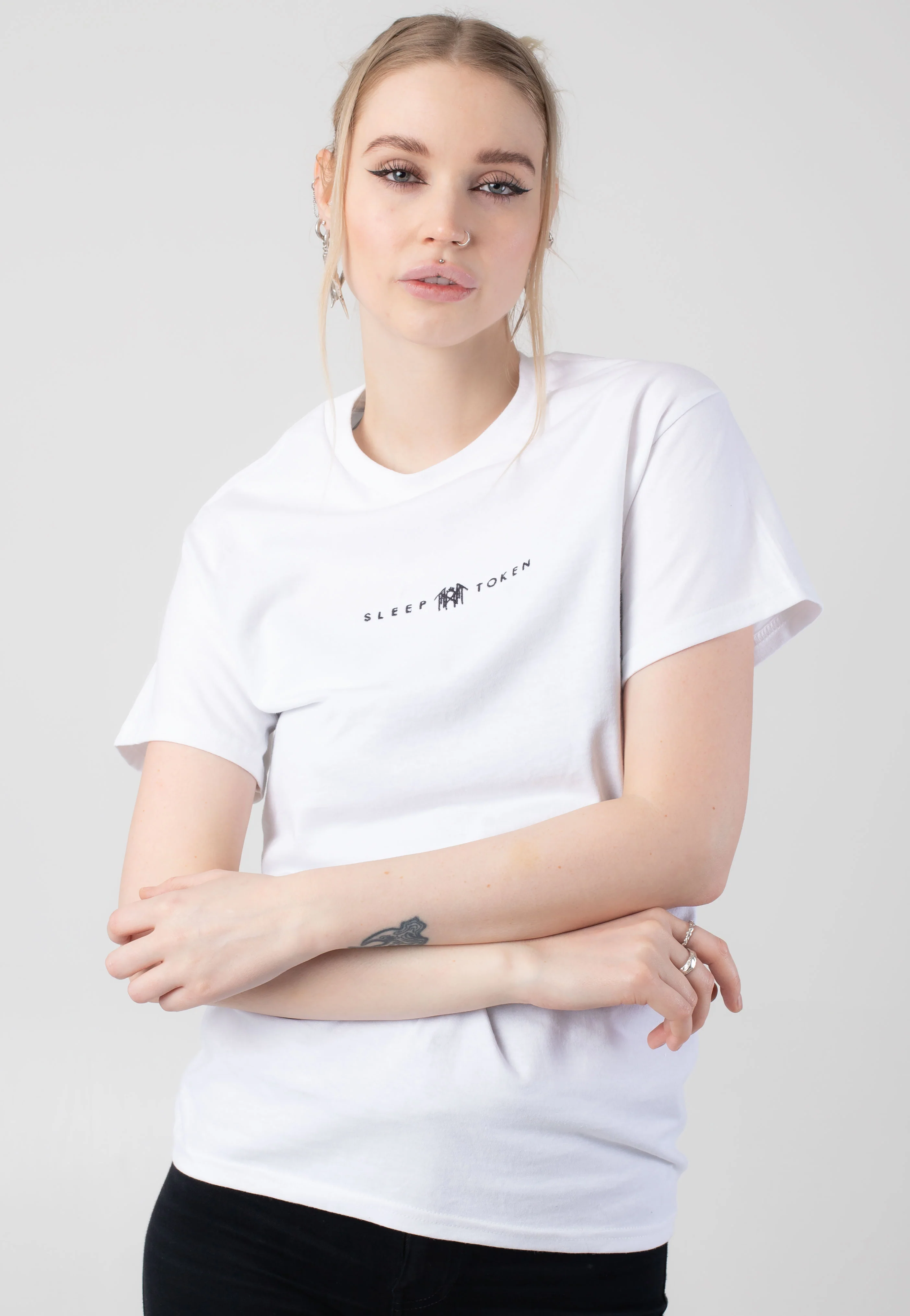 Sleep Token - Small Logo Embroidered White - T-Shirt - Image 6