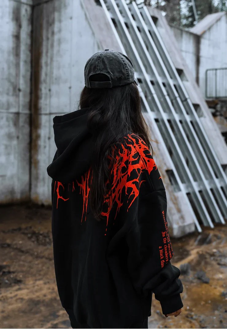 Stay Cold Apparel - Reign Of Blood Heavy Oversized Black - Hoodie - Image 6