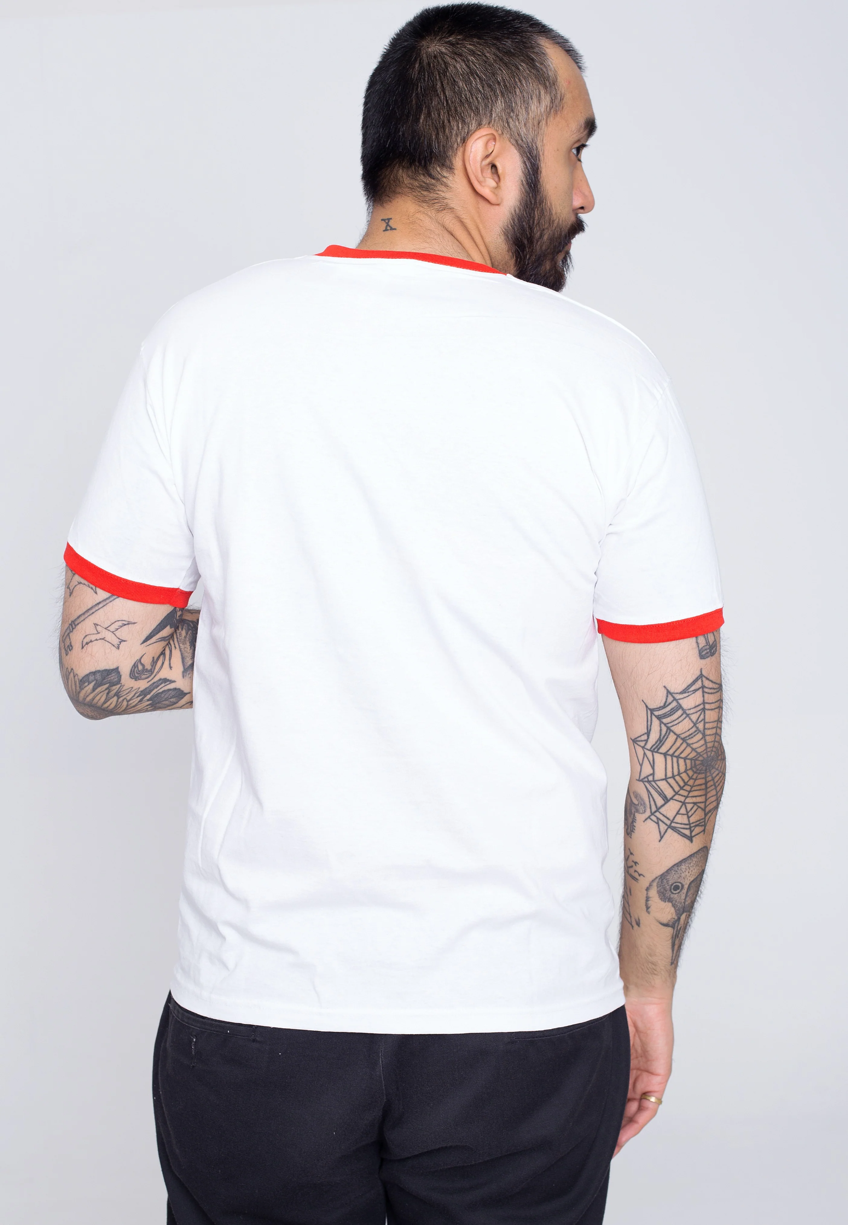 Surfer Boy Pizza Ringer White/ Red - T-Shirt - Image 4