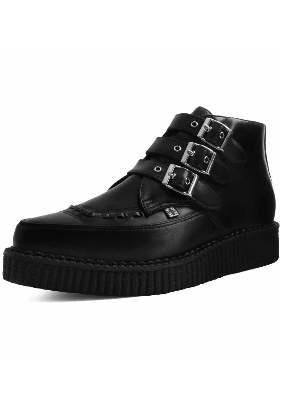 Pointed Creeper 3 Buckle Boot Vegan Tukskin Black Micro Pu - Girl Shoes - Image 4