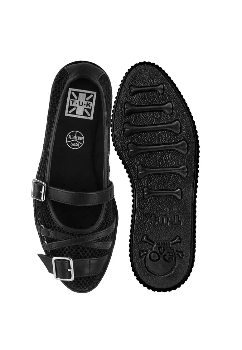 Pointed Mary Jane Creeper Vegan Lace Black - Girl Shoes - Image 4