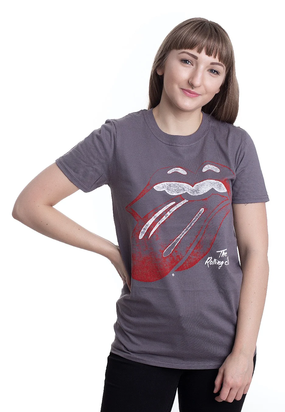 The Rolling Stones - Vtge Tongue Grey - T-Shirt - Image 3