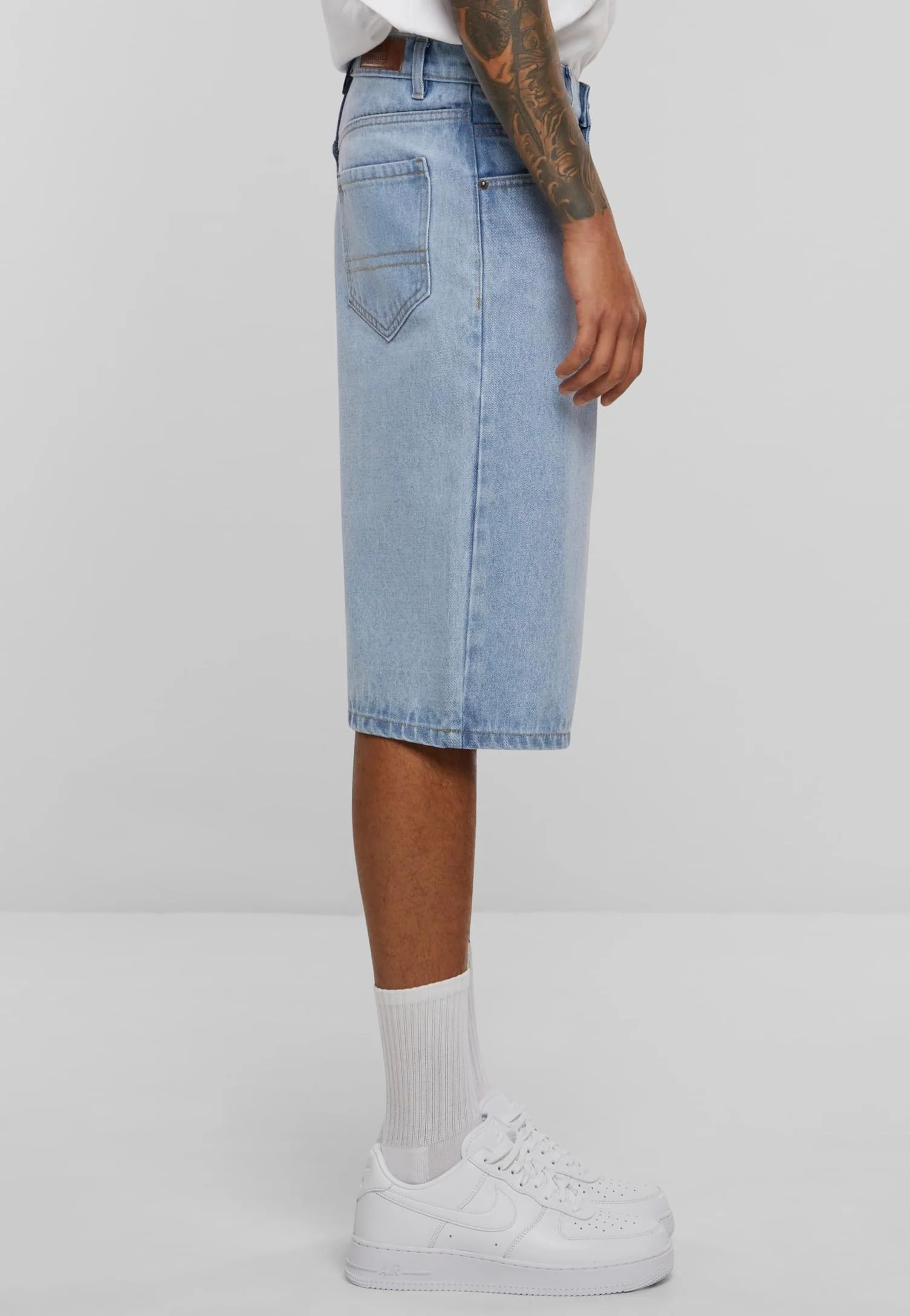 90's Heavy Denim New Light Blue Washed - Shorts - Image 3