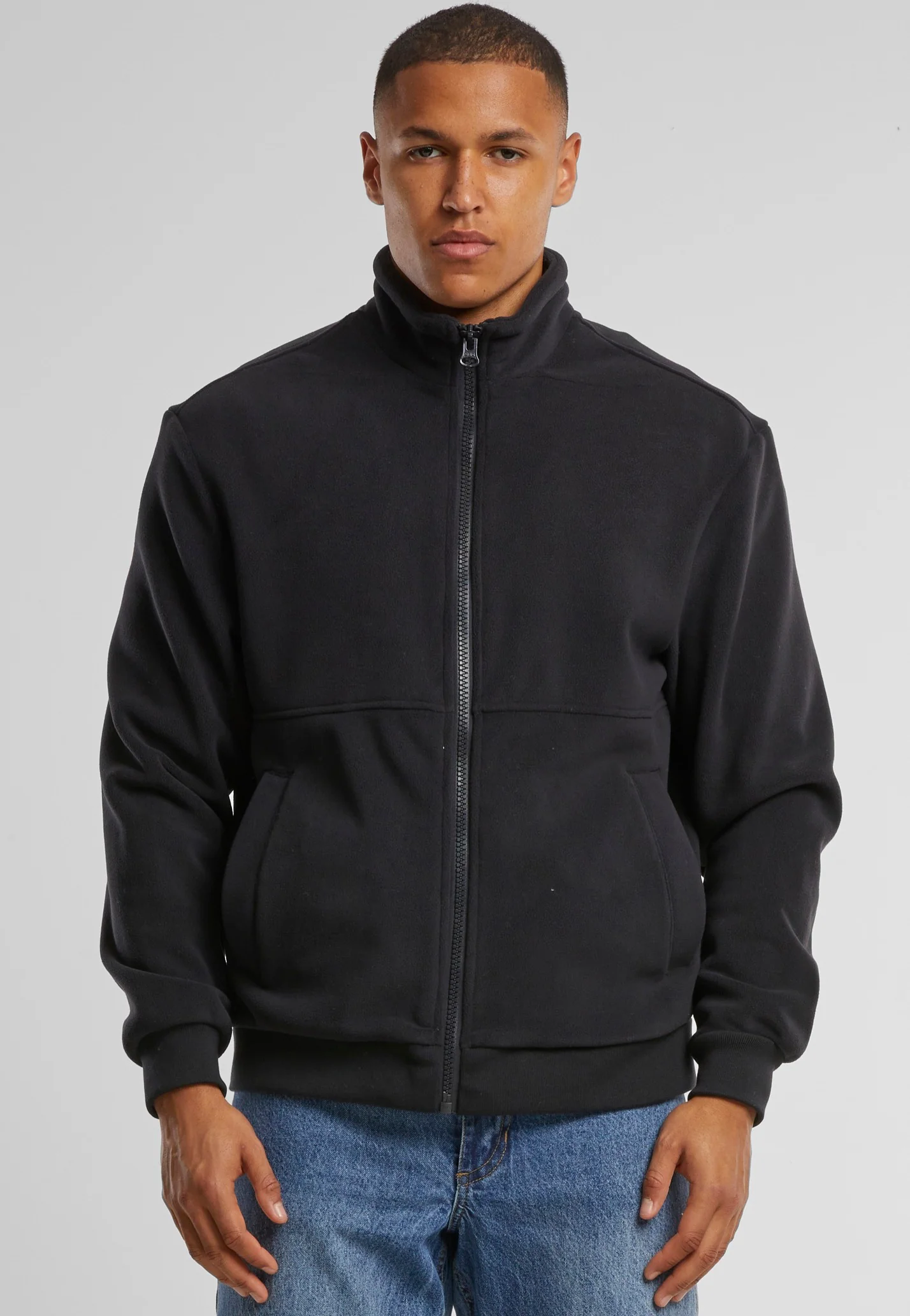 Urban Classics - Colour Block Polar Fleece Black/Black - Jacket - Image 4