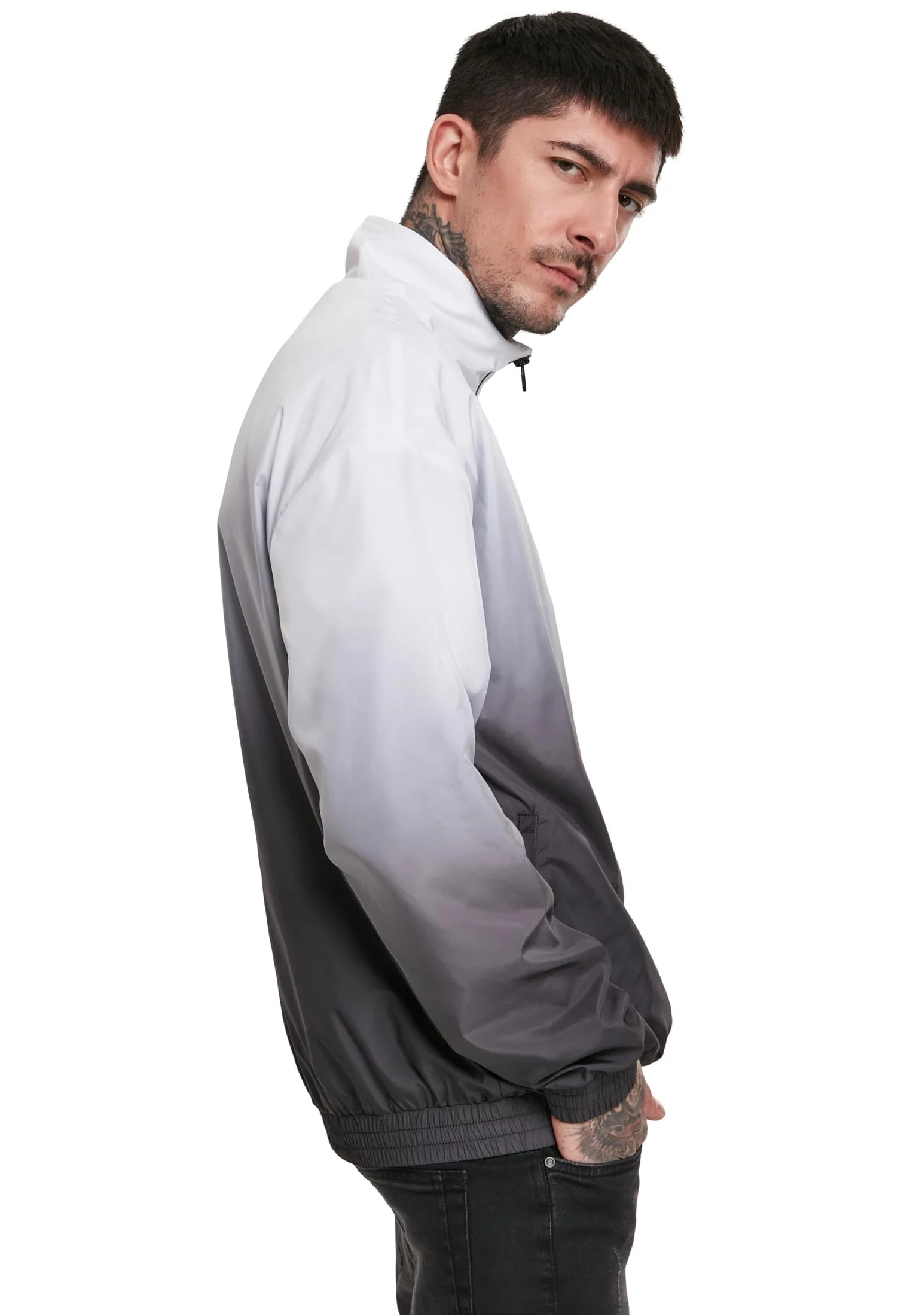 Urban Classics - Gradient Pull Over Jacket Black/White - Jacket - Image 4