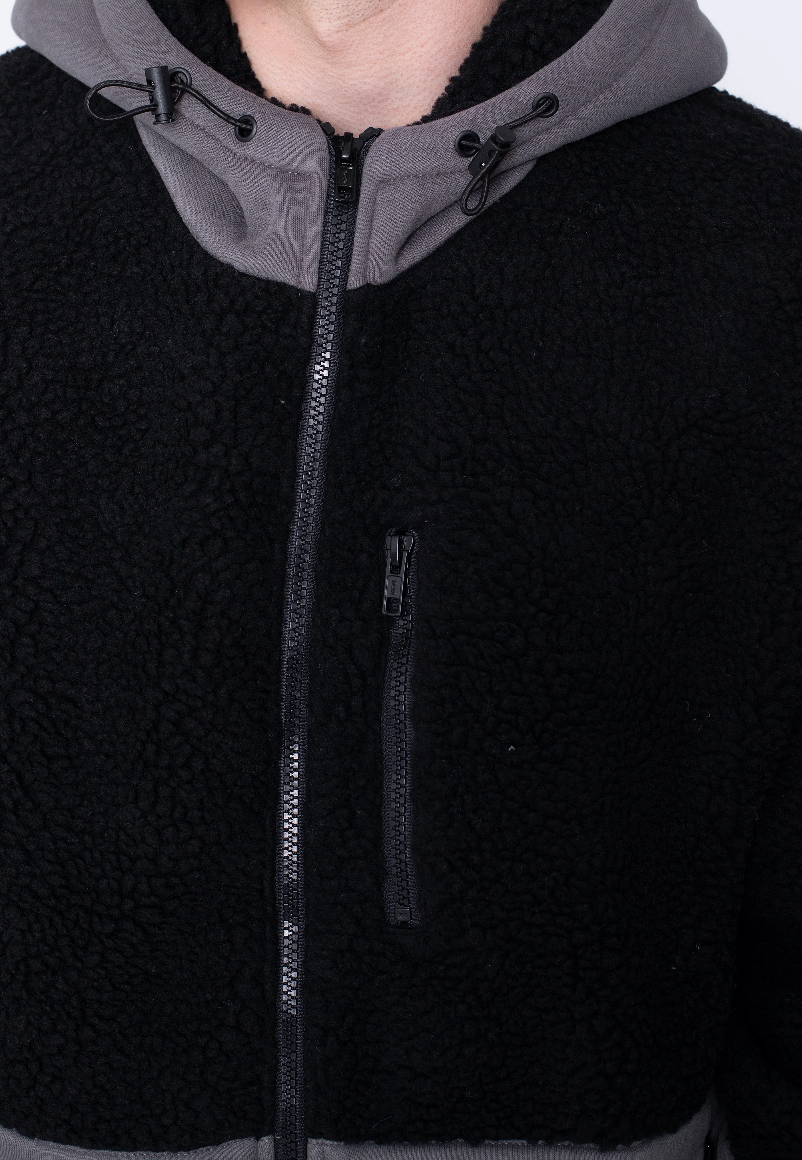 Urban Classics - Hooded Sherpa Black/Asphalt - Jacket - Image 4