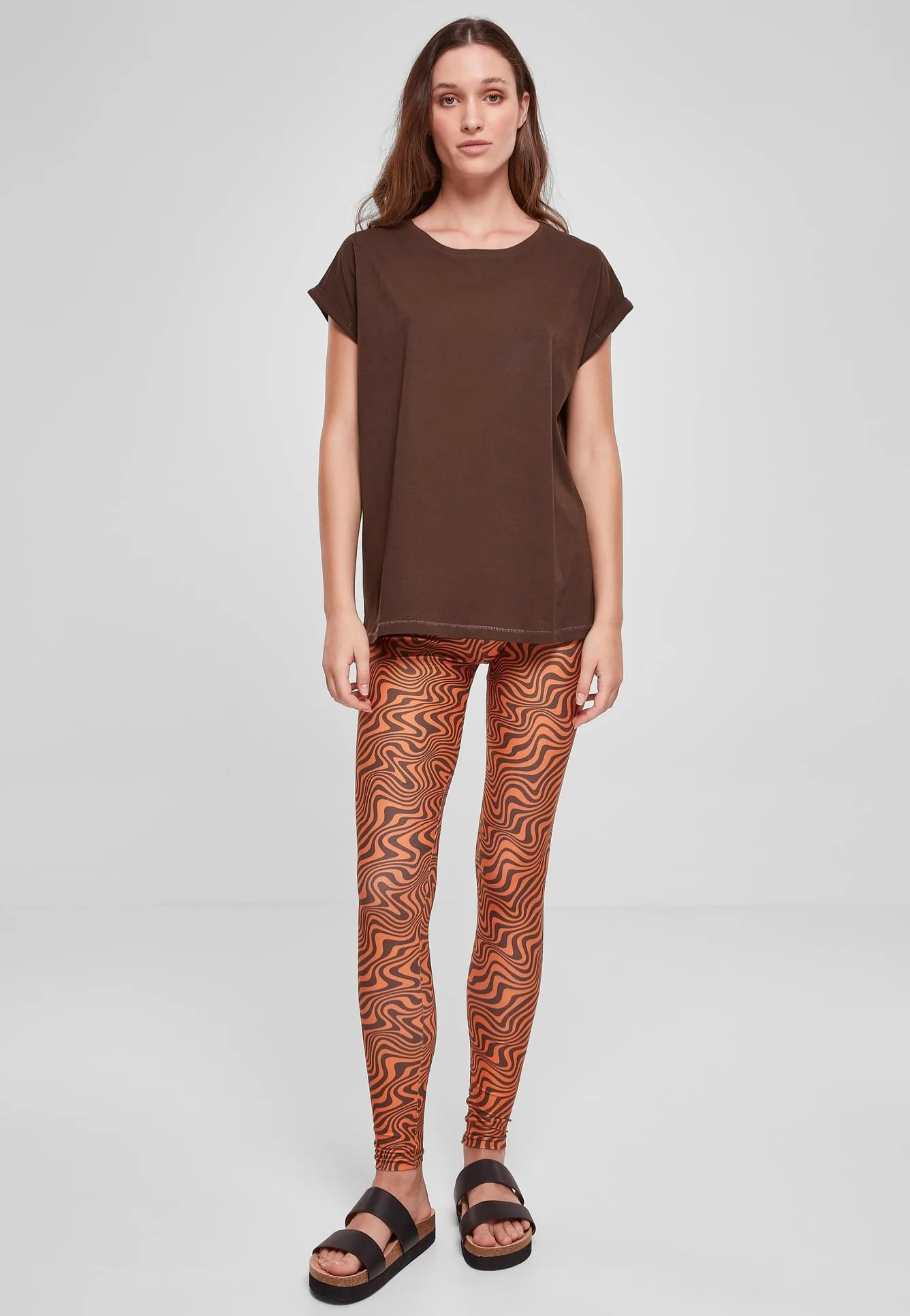 Urban Classics - Ladies Extended Shoulder Brown - T-Shirt - Image 2