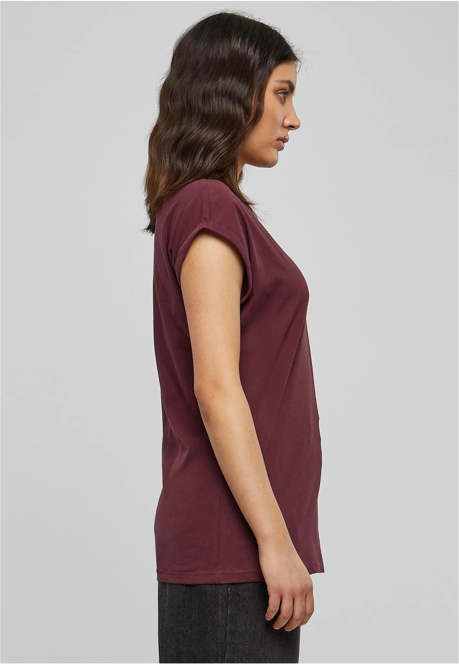 Urban Classics - Ladies Extended Shoulder Redwine - T-Shirt - Image 5