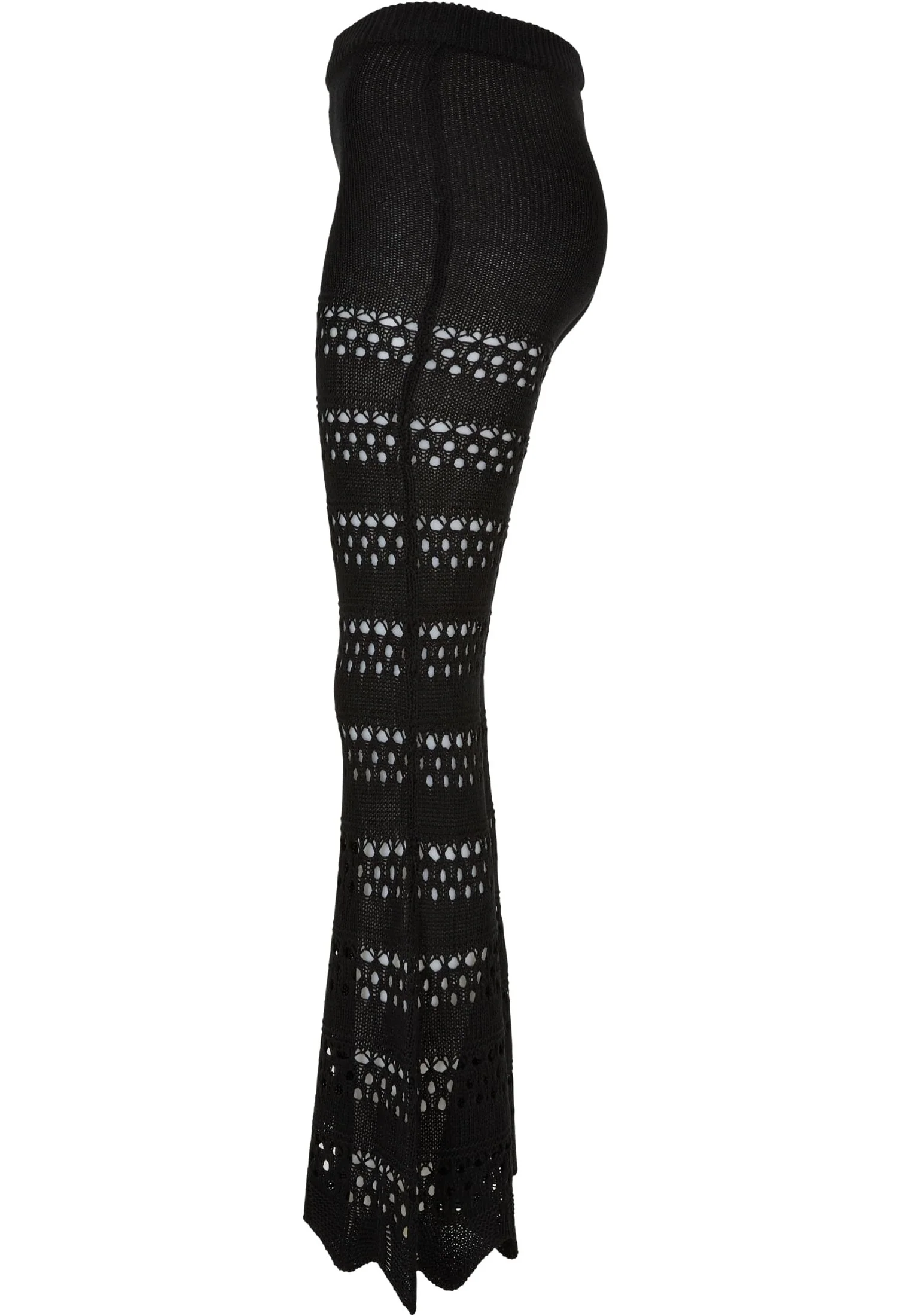 Urban Classics - Ladies Flared Crochet Knit Black - Pants - Image 8