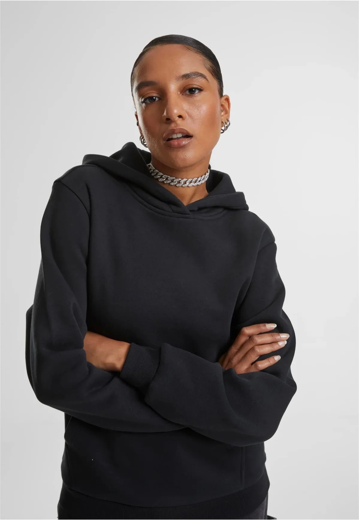 Urban Classics - Ladies Fluffy Black - Hoodie - Image 3