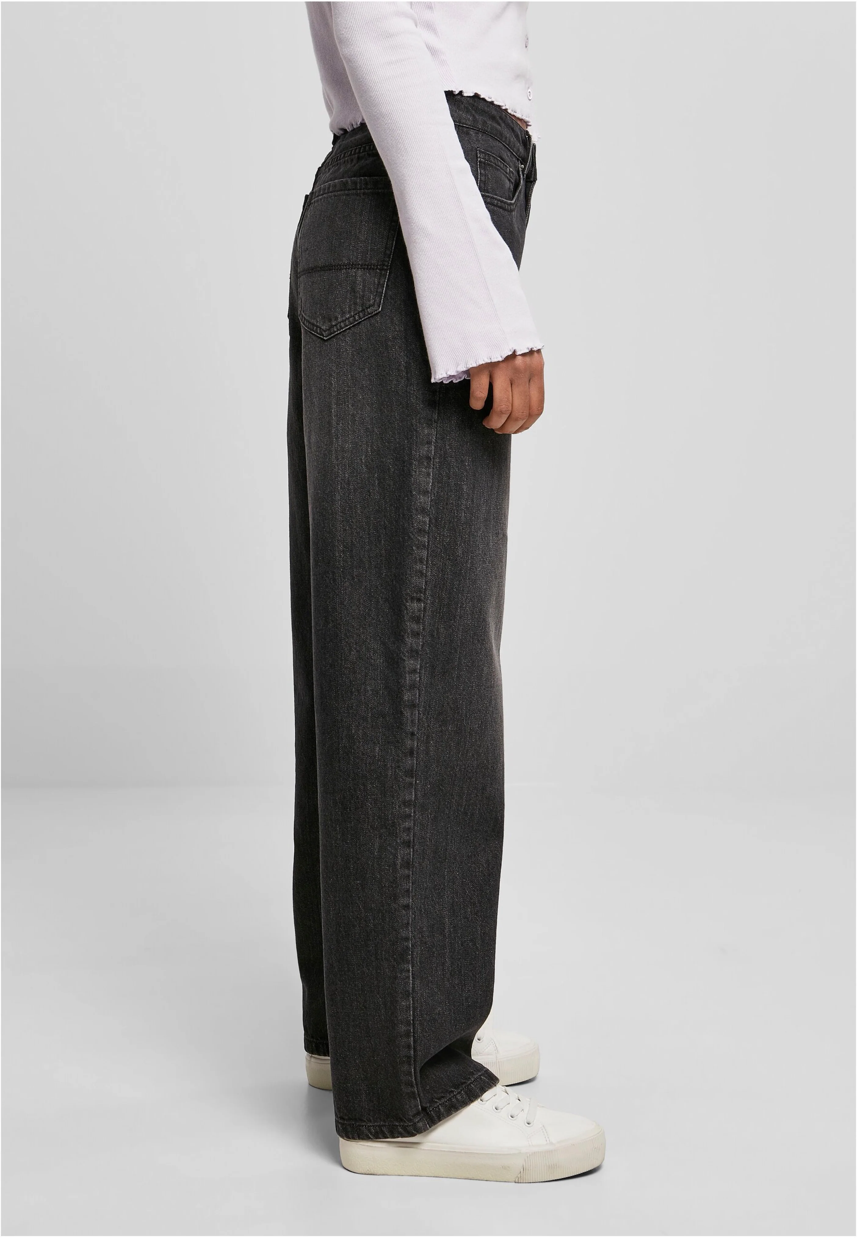 Urban Classics - Ladies High Waist 90´S Wide Leg Denim Black Washed - Jeans - Image 4