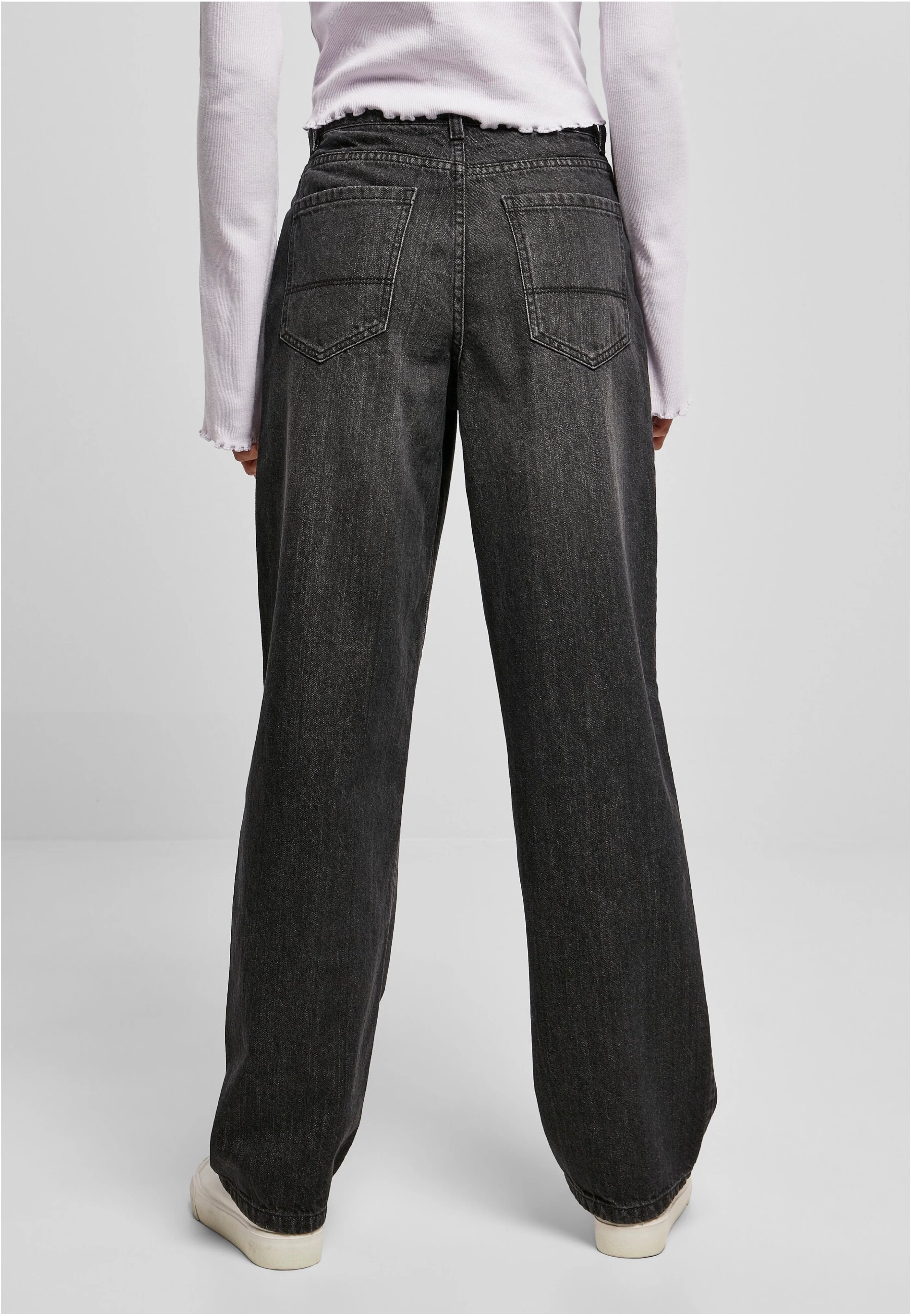 Urban Classics - Ladies High Waist 90´S Wide Leg Denim Black Washed - Jeans - Image 6