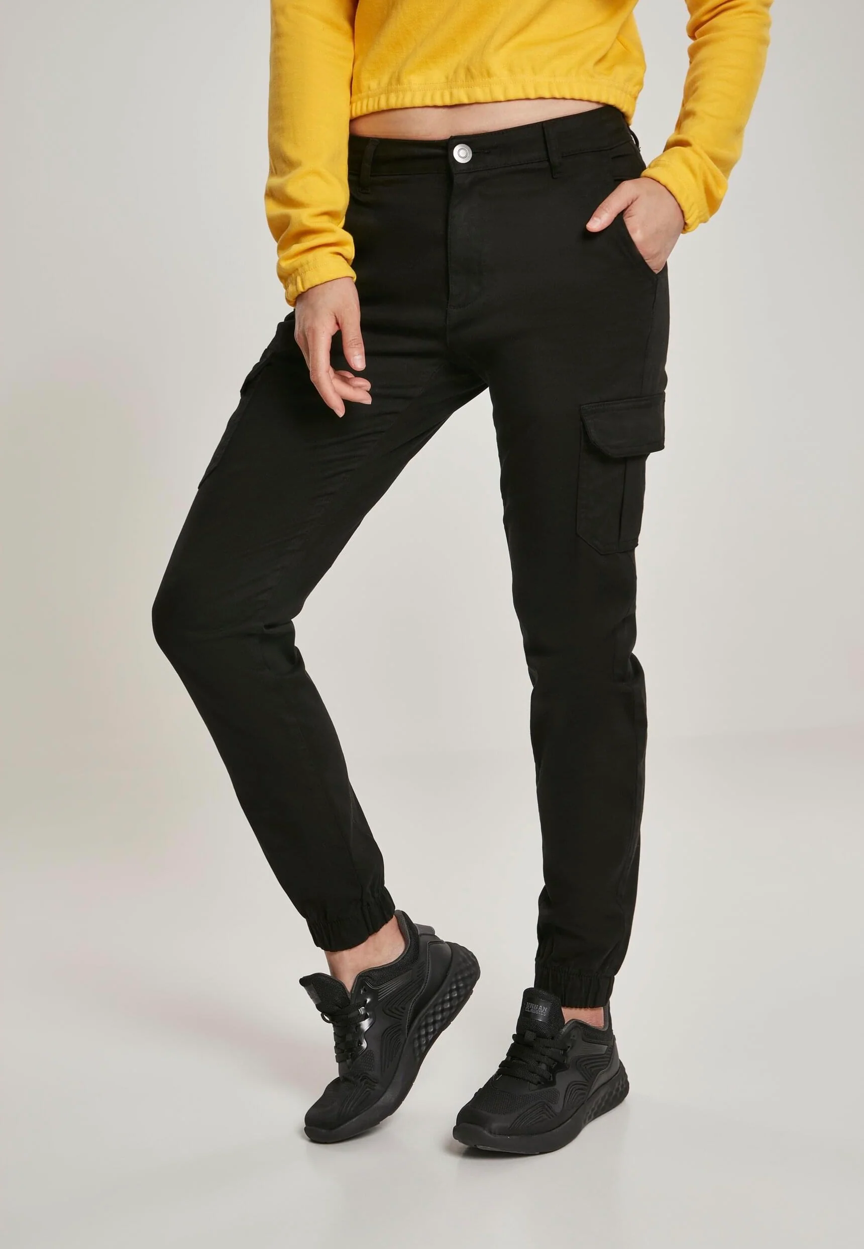 Urban Classics - Ladies High Waist Cargo Black - Pants - Image 2