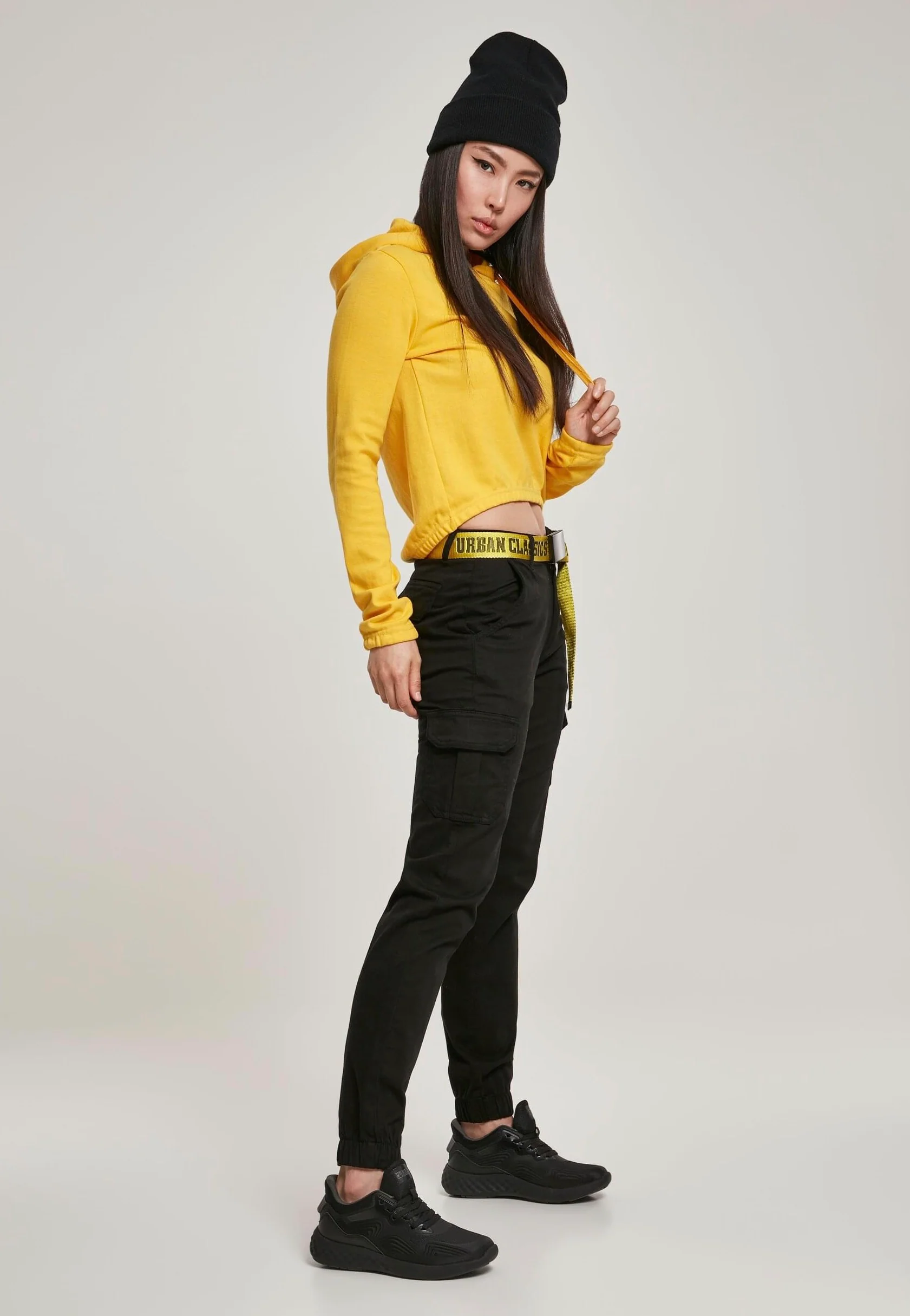 Urban Classics - Ladies High Waist Cargo Black - Pants - Image 8