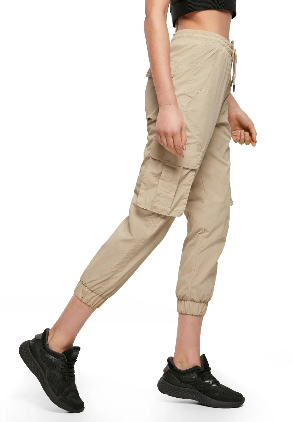 Urban Classics - Ladies High Waist Crinkle Nylon Cargo Concrete - Pants - Image 2