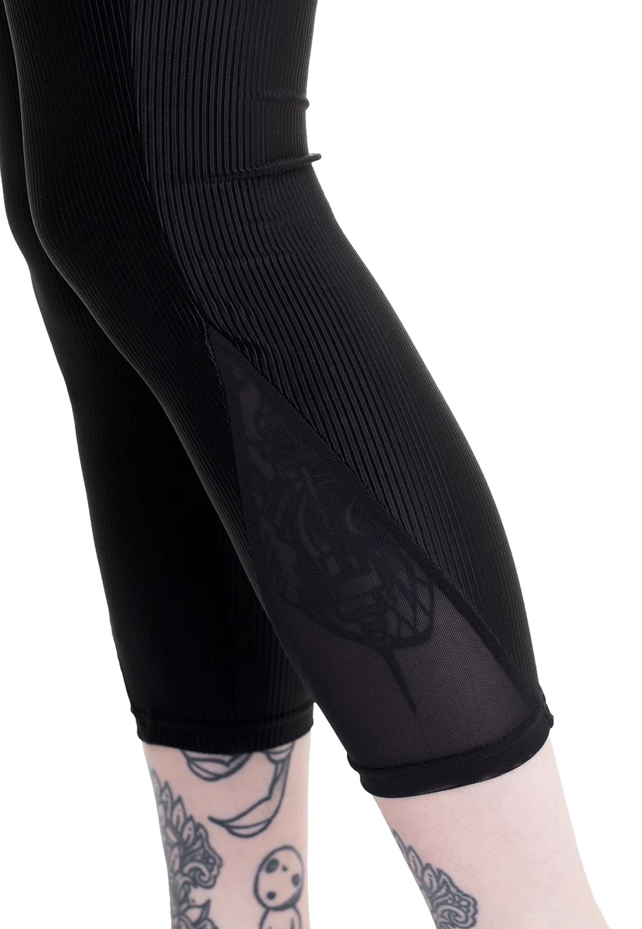 Urban Classics - Ladies High Waist Shiny Rib Pedal Pusher Black - Leggings - Image 5