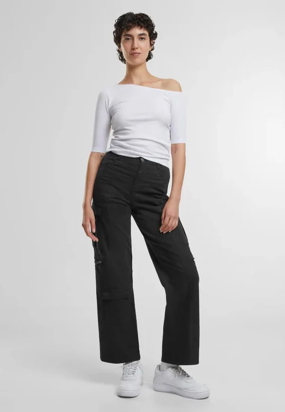 Urban Classics - Ladies Loose Utility Stretch Twill Black - Pants - Image 2