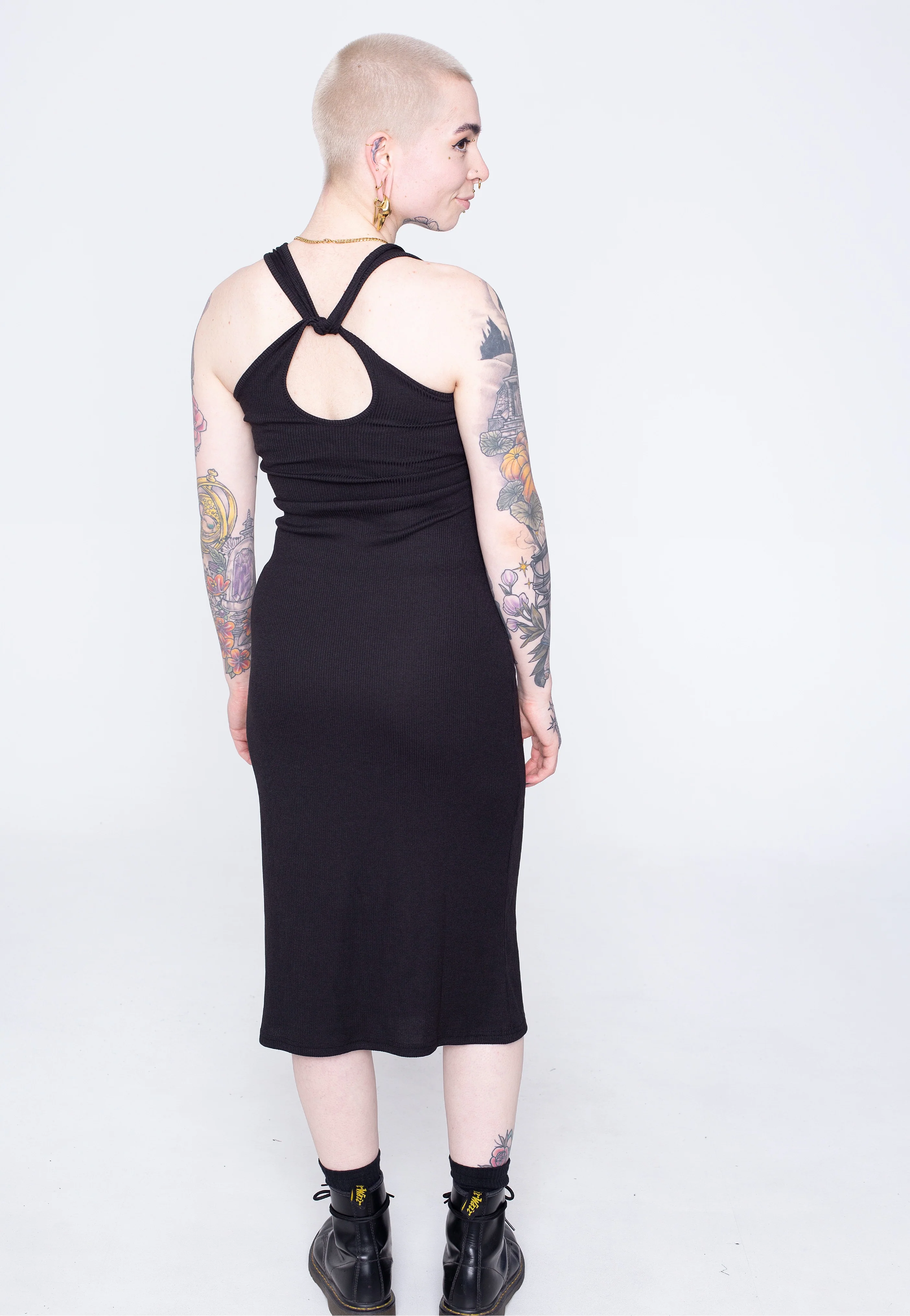 Urban Classics - Ladies Midi Sleeveless Rib Black - Dress - Image 3