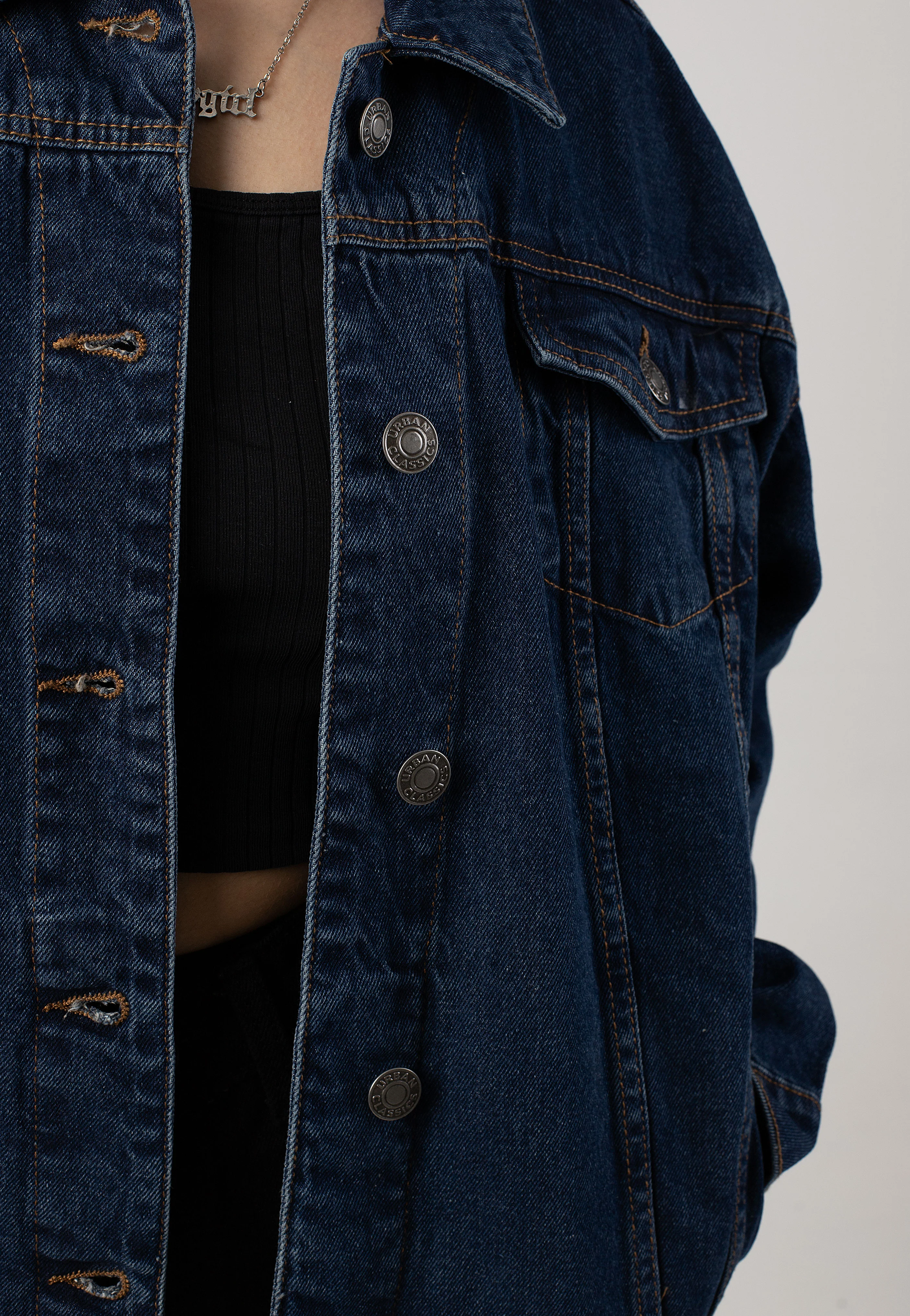 Urban Classics - Ladies Oversized 90‘s Denim Mid Indigo Washed - Jeans Jacket - Image 3