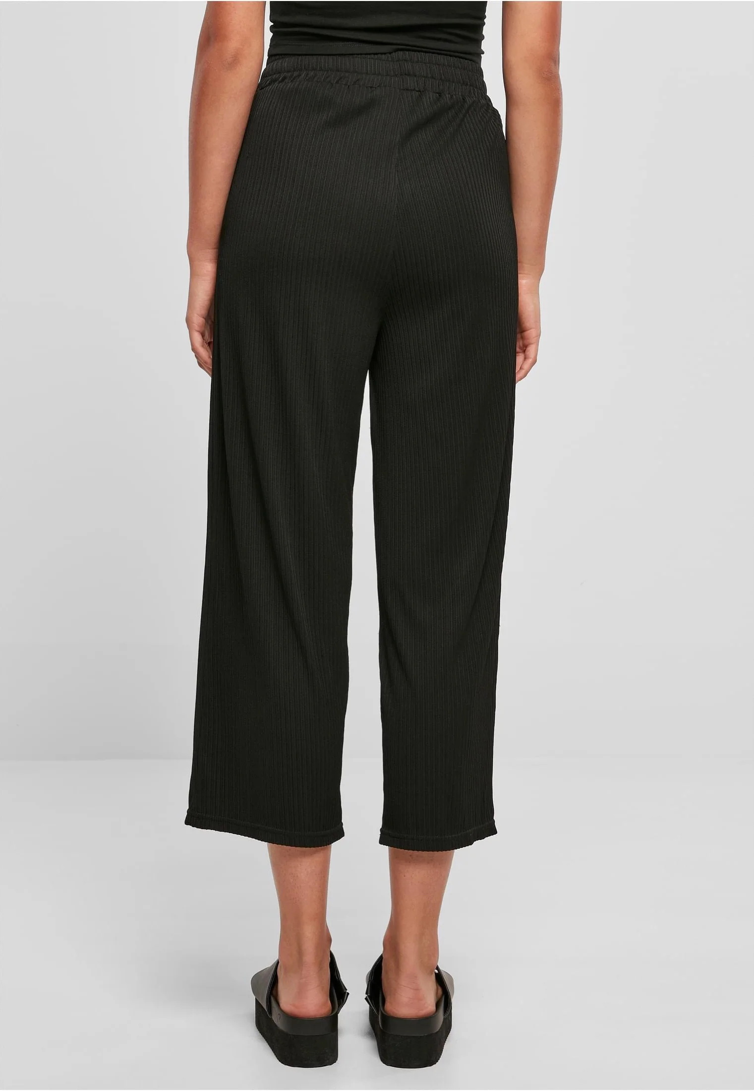 Urban Classics - Ladies Straight Leg Rib Interlock Black - Pants - Image 5