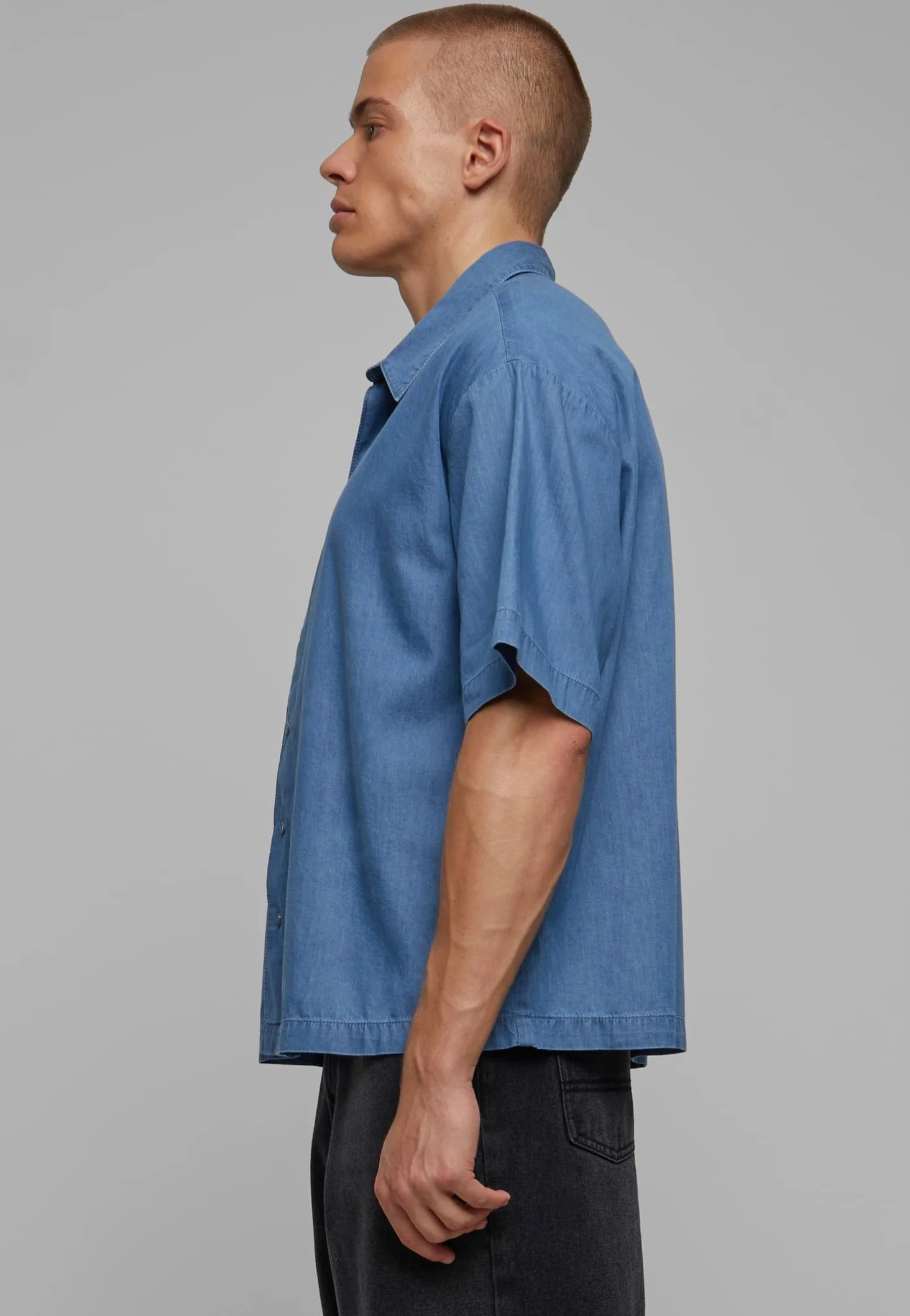 Urban Classics - Lightweight Denim Skyblue Washed - Shirt - Image 4