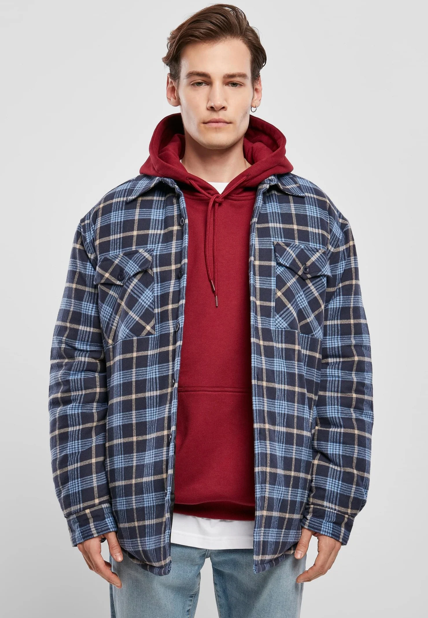Urban Classics - Plaid Quilted Lightblue/Darkblue - Jacket - Image 3