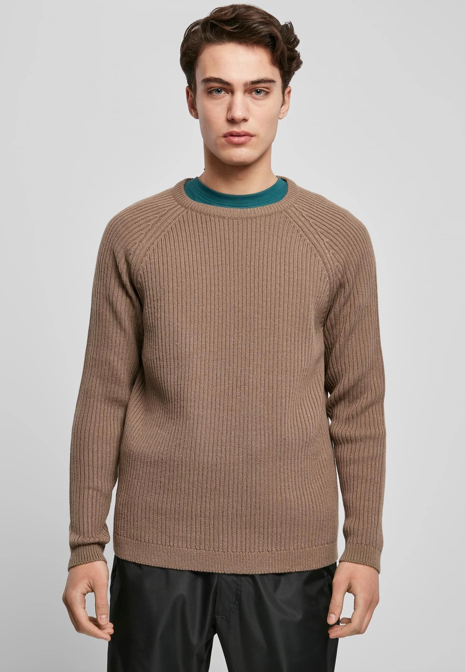 Urban Classics - Ribbed Raglan Dark Khaki - Pullover - Image 4