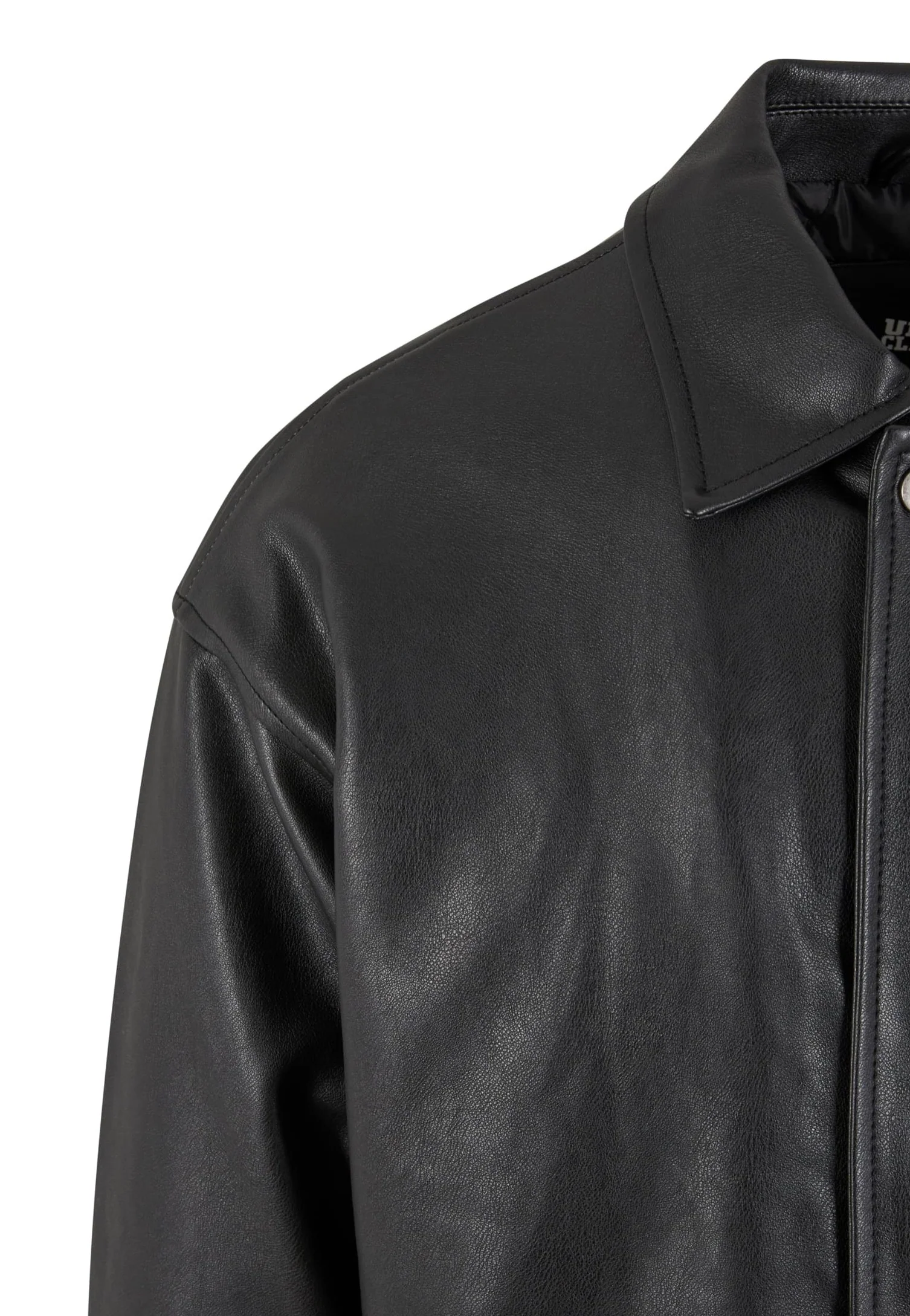 Urban Classics - Synthetic Leather Black - Leather Jacket - Image 8