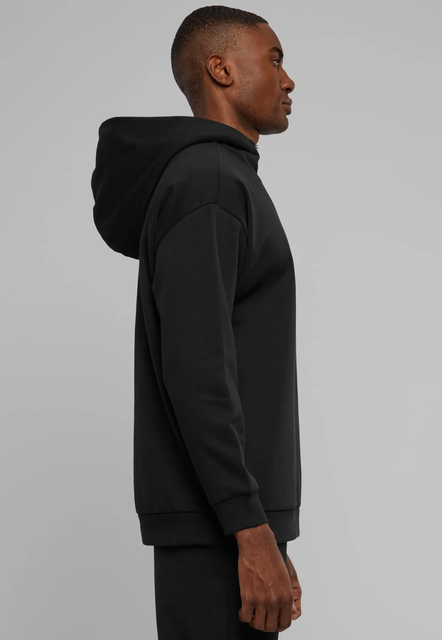 Urban Classics - Zipped High Neck Black - Hoodie - Image 4