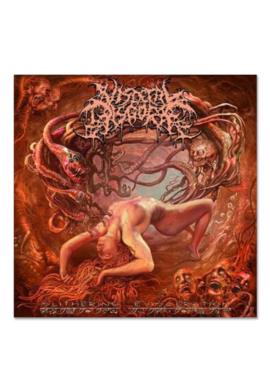 Visceral Disgorge - Slithering Evisceration Ltd. Pink In Clear w/ Red/Blue - Colored Vinyl - Image 2