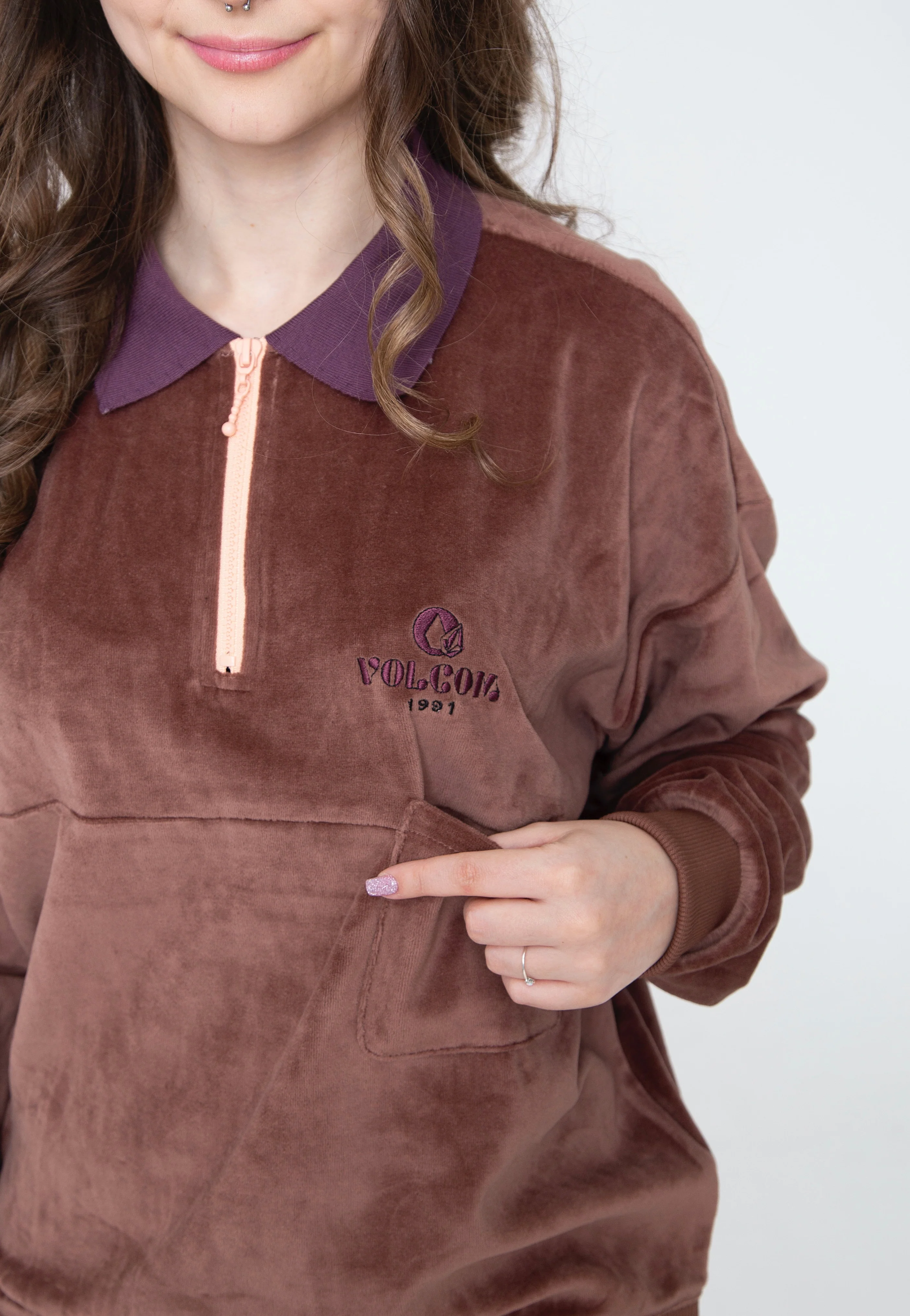 Volcom - Sweety Smoothy Mock Neck Brown - Pullover - Image 2