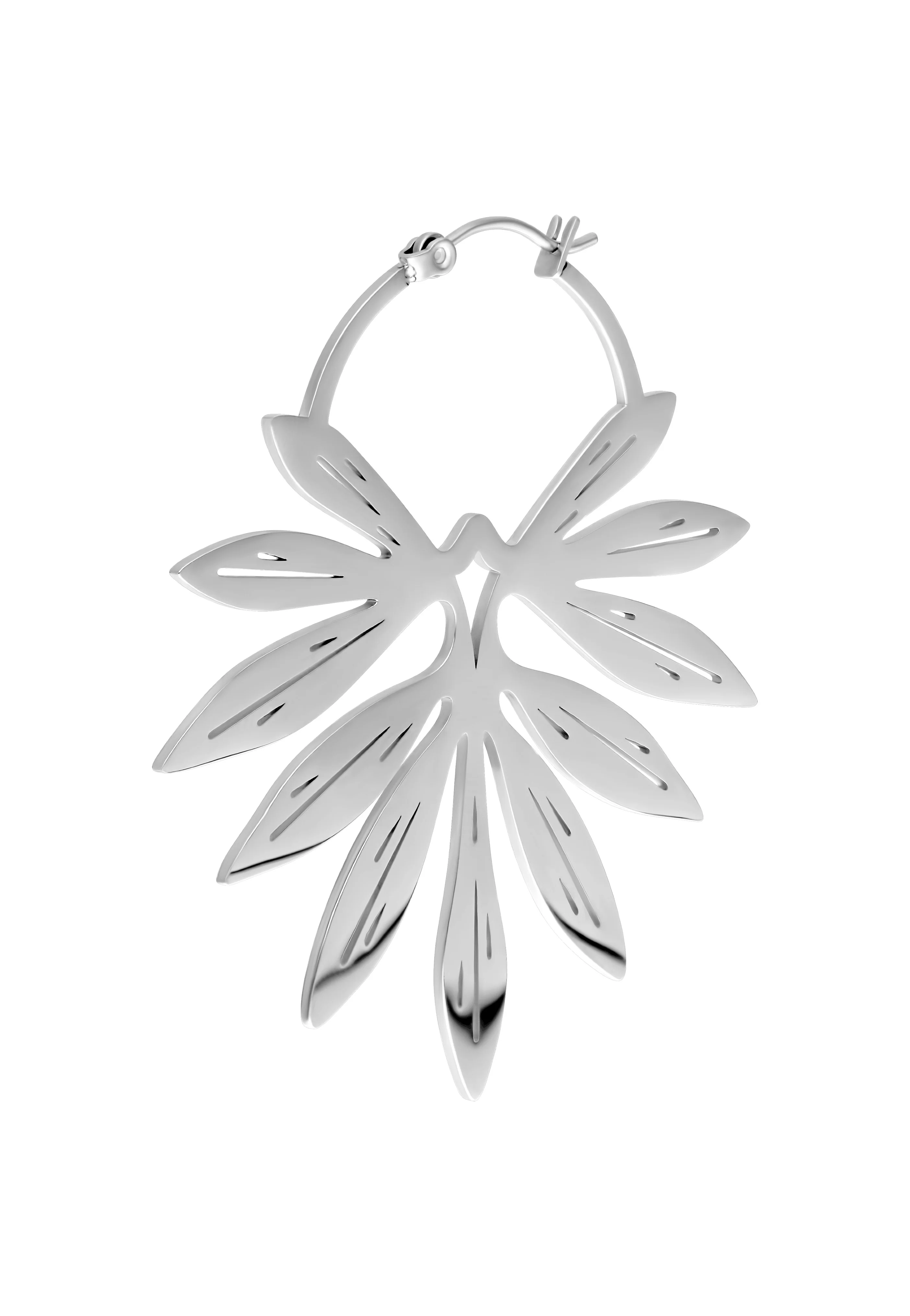 Wildcat - Bamboo Hoops Pair Silver - Earrings - Image 2