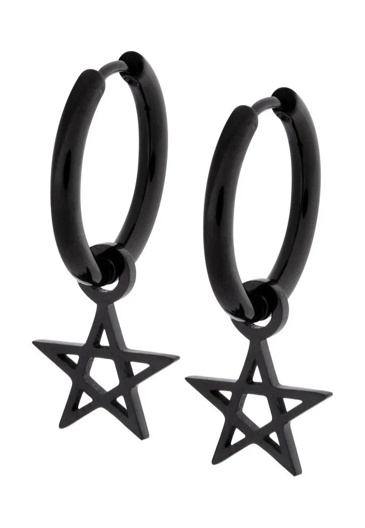 Little Pentagram Black - Earrings - Image 3