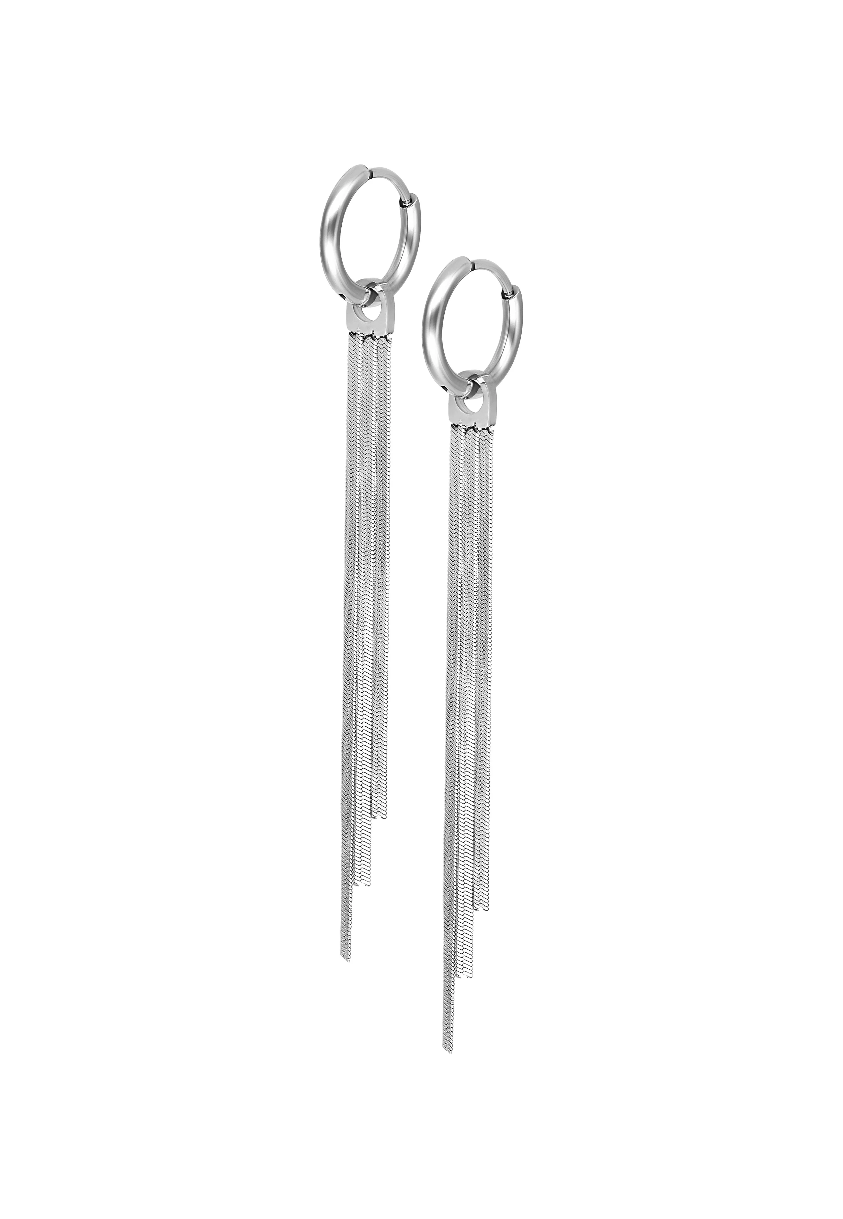Wildcat - Little Snakechain Hoops Silver - Earrings - Image 2