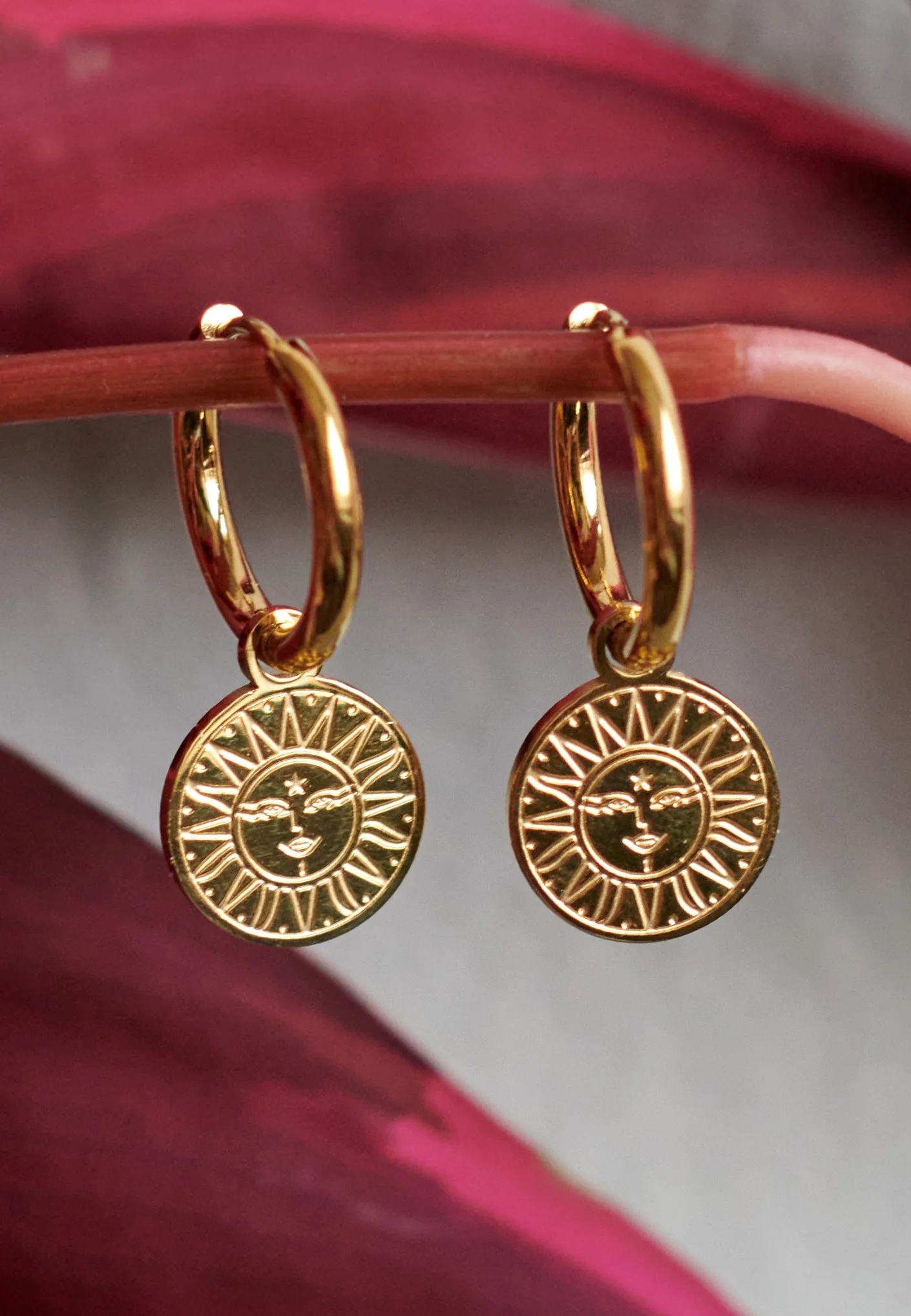 Little Sun Moon Gold - Earrings - Image 3