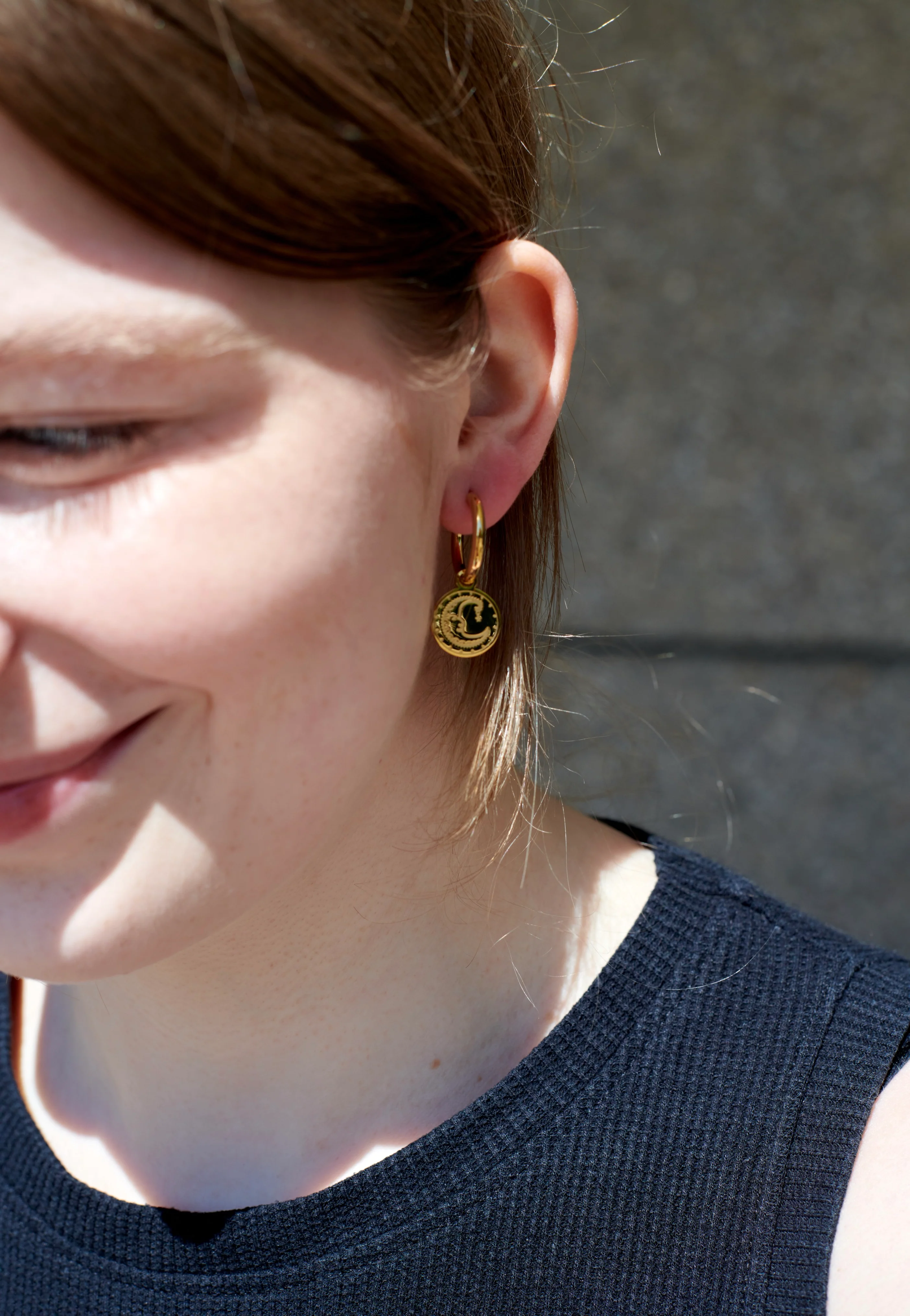Little Sun Moon Gold - Earrings - Image 4