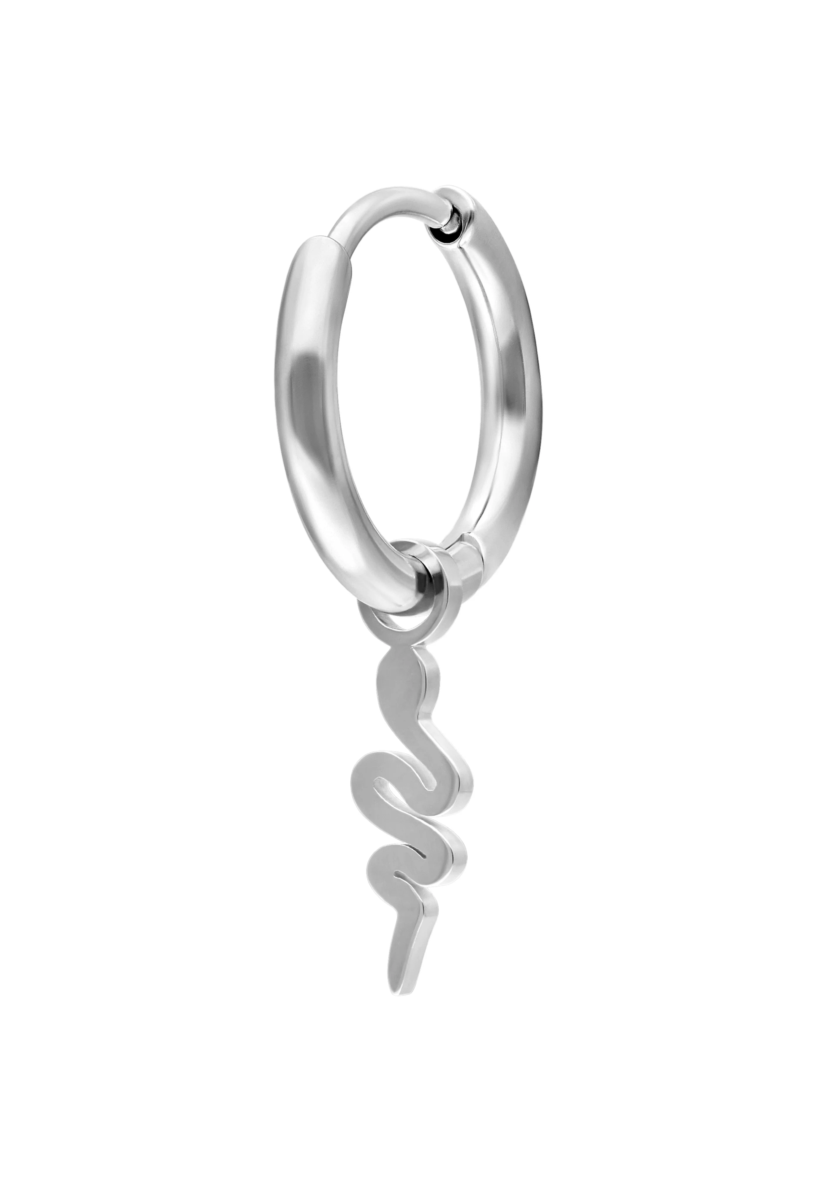 Wildcat - Mini Snake Hoops Pair Silver - Earrings - Image 2